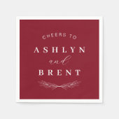 Proost op wijn Rode bruiloft cocktail servetten (Voorkant)