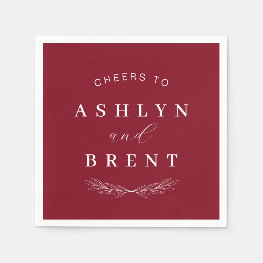 Proost op wijn Rode bruiloft cocktail servetten (Voorkant)