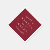 Proost op wijn Rode bruiloft cocktail servetten (Hoek)