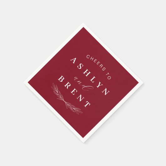 Proost op wijn Rode bruiloft cocktail servetten (Hoek)