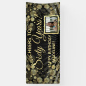 Proost op zestig jaar 60ste verjaardagsfeestfoto spandoek (Verticaal)