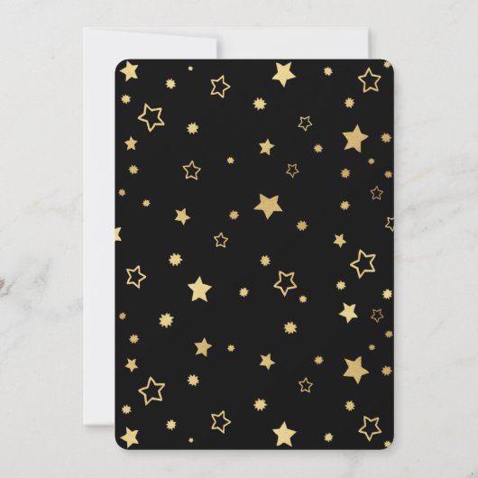 Proost oudejaarsfeest uitnodiging / zwart (Achterkant)