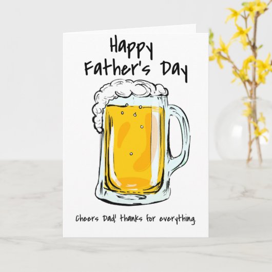 Proost, pap! Bedankt voor alles Vaderdag Kaart (Gele Bloem)