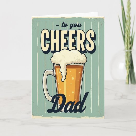 Proost Papa Retro Stijl Kaart (Voorkant)