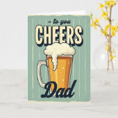 Proost Papa Retro Stijl Kaart (Gele Bloem)