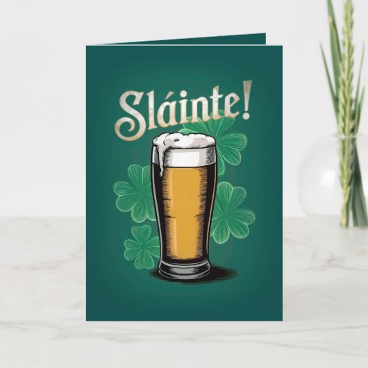 Proost! Pint groen bier op St. Patrick's Day Kaart (Voorkant)