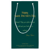 Proost! Pint groen bier op St. Patrick's Day Klein Cadeauzakje (Achterkant)