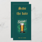 Proost! Pint groen bier op St. Patrick's Day Save The Date (Voorkant / Achterkant)