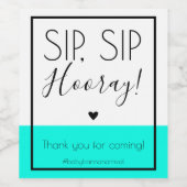 Proost Proost Hoera blauw en zwarte dop opent favo Wijn Etiket (Enkel label)