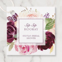 Proost Proost Hoera Bruidsmeisjesshower Moody Plum Bedankjes Labels