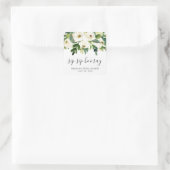 Proost Proost Hoera Elegante Witte Bloemrijke Brui Vierkante Sticker (Tas)