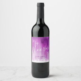 Proost Proost hoera trouwpaars paarse mauve wijnla Wijn Etiket