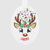 Proost rendieren in de lampjes ornament (voorkant)