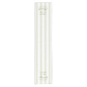 Proost Retro Groen Witte Strepen Script Bruiloft Korte Tafelloper (Voorkant)