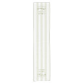 Proost Retro Groen Witte Strepen Script Bruiloft Korte Tafelloper (Voorkant)