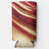 Proost- Rood en Goud-Modern Abstract- Seltzer Blikjeskoeler (Voorkant)