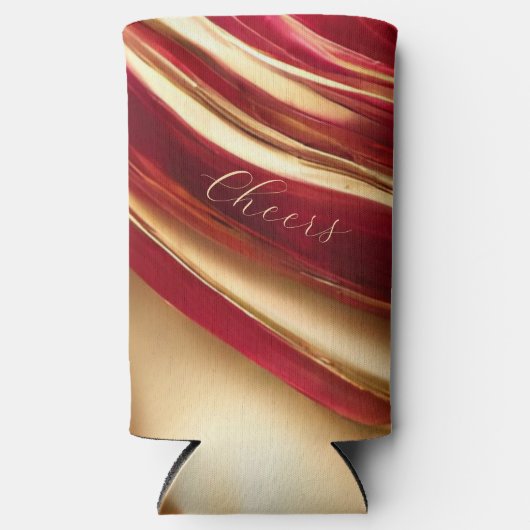 Proost- Rood en Goud-Modern Abstract- Seltzer Blikjeskoeler (Voorkant)