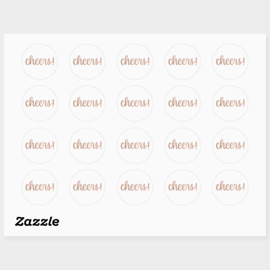 Proost! Rose Goud Glitter Script Sticker (Vel)
