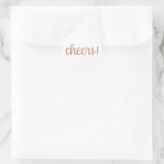 Proost! Rose Goud Glitter Script Sticker (Tas)