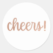 Proost! Rose Goud Glitter Script Sticker (Voorkant)