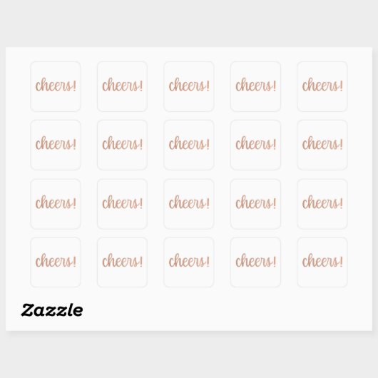 Proost! Rose Goud Glitter Script Sticker (Vel)
