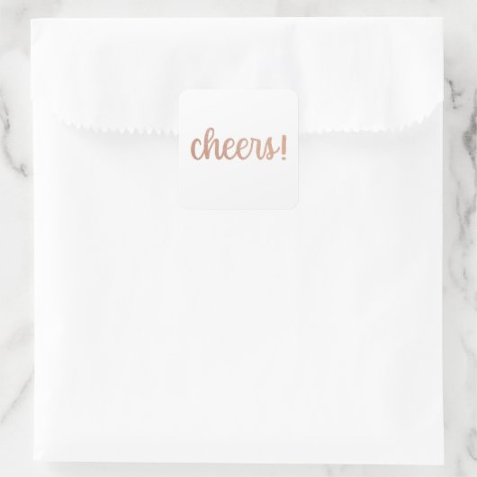 Proost! Rose Goud Glitter Script Sticker (Tas)