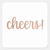 Proost! Rose Goud Glitter Script Sticker (Voorkant)