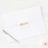 Proost! Rose Goud Glitter Script Sticker (Envelop)