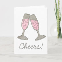 Proost! Roze Champagne Trouwkaart Congratulatiekaa