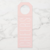 Proost roze moderne huwelijksreisbestemming flessenhanger (Voorkant)