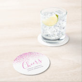 Proost roze paarse kunst waterverf dabs ronde kartonnen onderzetter (Insitu)