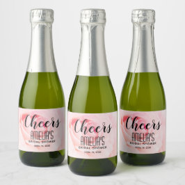 Proost Roze Roze Vrijgezellenfeest Mini Sparkling Wijnetiket