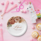 Proost Rust Terracotta Bloem Pampas Gras Papieren Bordje (Feest)