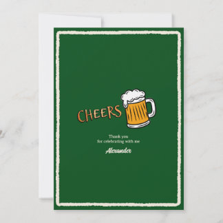 Proost Rustic Bier Mijlpaal Verjaardag Bedankkaart
