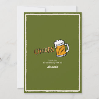 Proost Rustic Bier Mijlpaal Verjaardag Bedankkaart