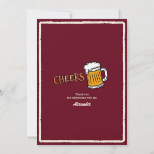 Proost Rustiek Bier Mijlpaal Verjaardag Bedankkaart