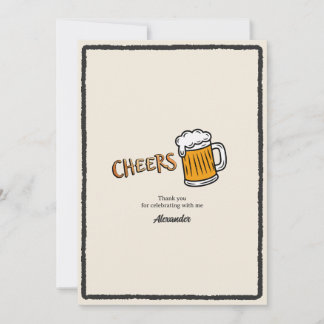Proost Rustiek Bier Mijlpaal Verjaardag Bedankkaart