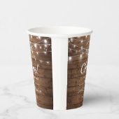 Proost Rustieke Houten Strijklichten Bruiloft Papieren Bekers (Rechts)