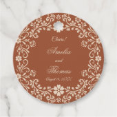 Proost rustieke terracotta bloemen bruiloft bedankjes labels (Voorkant)