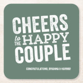 Proost salie groene leuke brouwerij bruiloft repet kartonnen onderzetters (Voorkant)