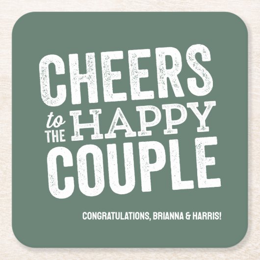 Proost salie groene leuke brouwerij bruiloft repet kartonnen onderzetters (Voorkant)