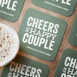 Proost salie groene leuke brouwerij bruiloft repet kartonnen onderzetters<br><div class="desc">Voor je trouwdag, heb wat plezier met een "Brews Before I Do's" viering. Of het nu gaat om een repetitiediner, vrijgezellenfeest of verlovingsfeest, dit leuke gedurfde onderzetter ontwerp is perfect voor een brouwerij of bierfeest. Dit "proost op het gelukkige paar" originele ontwerp kan ook worden gepersonaliseerd met de namen van...</div>