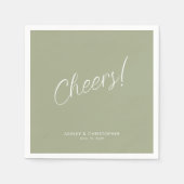 Proost! Salie Groene Minimale Gelegenheid Cocktail Servet (Voorkant)