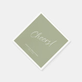 Proost! Salie Groene Minimale Gelegenheid Cocktail Servet (Hoek)