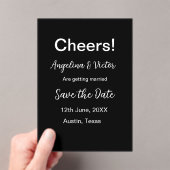 Proost save de datum eenvoudige minimale moderne e acryl uitnodigingen (Insitu (Draagbaar))