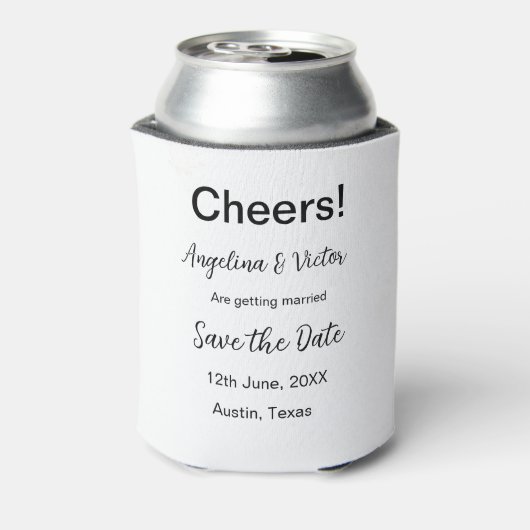 Proost save de datum eenvoudige minimale moderne e blikjeskoeler (Blikje Achterkant)