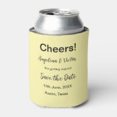 Proost save de datum eenvoudige minimale moderne e blikjeskoeler (Blikje Voorkant)
