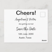 Proost save de datum eenvoudige minimale moderne e briefkaart (Achterkant)