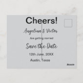 Proost save de datum eenvoudige minimale moderne e briefkaart (Achterkant)