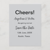 Proost save de datum eenvoudige minimale moderne e briefkaart (Voorkant)